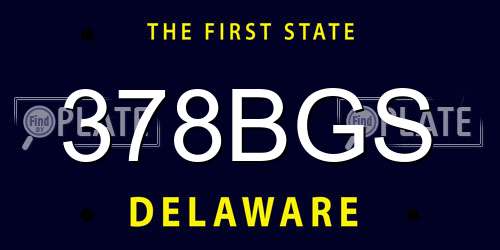 378BGS Delaware License Plate