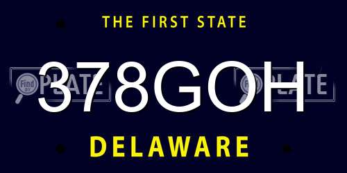 378GOH Delaware License Plate