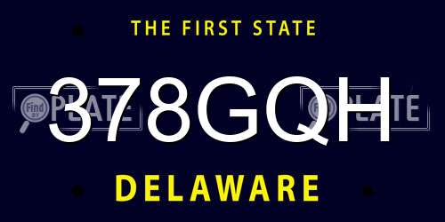 378GQH Delaware License Plate