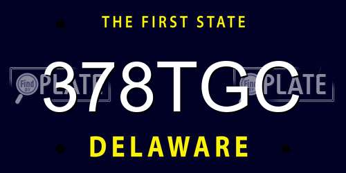 378TGC Delaware License Plate