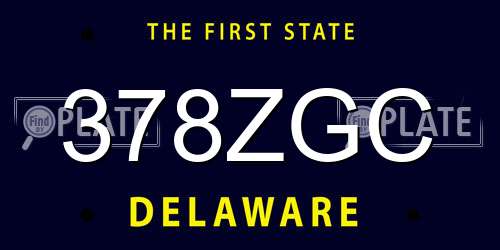 378ZGC Delaware License Plate