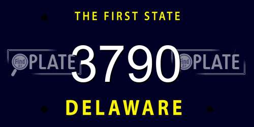 3790 Delaware License Plate