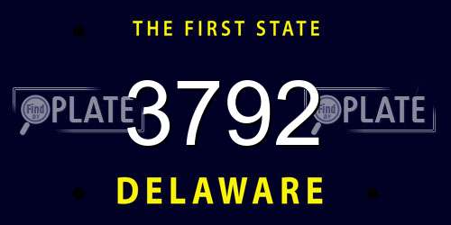 3792 Delaware License Plate