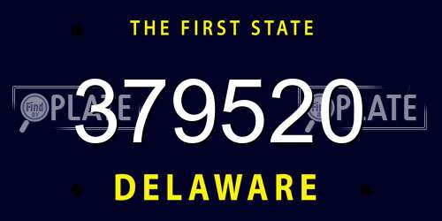 379520 Delaware License Plate