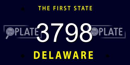 3798 Delaware License Plate