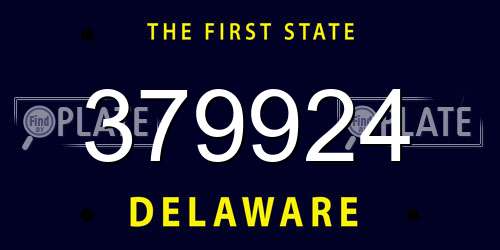 379924 Delaware License Plate
