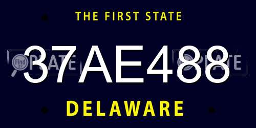 37AE488 Delaware License Plate
