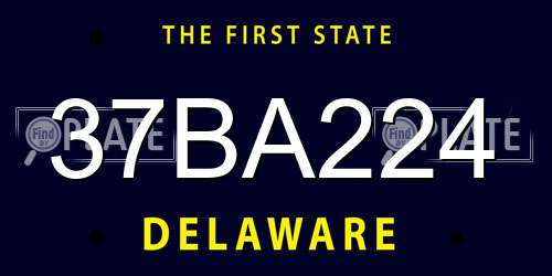 37BA224 Delaware License Plate