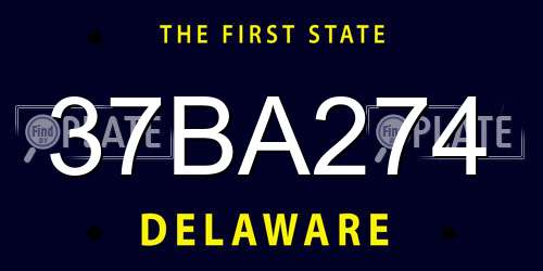 37BA274 Delaware License Plate
