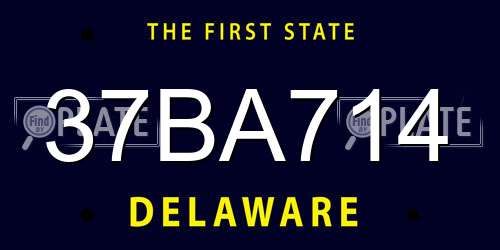 37BA714 Delaware License Plate