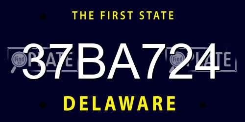 37BA724 Delaware License Plate