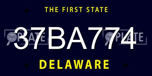 37BA774 Delaware License Plate