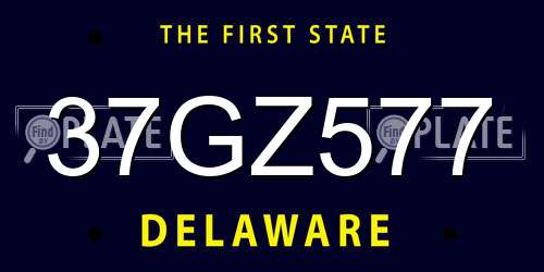 37GZ577 Delaware License Plate