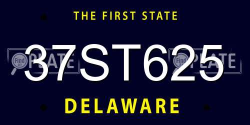 37ST625 Delaware License Plate