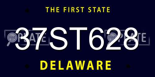 37ST628 Delaware License Plate