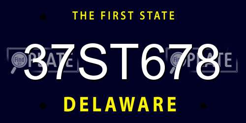 37ST678 Delaware License Plate