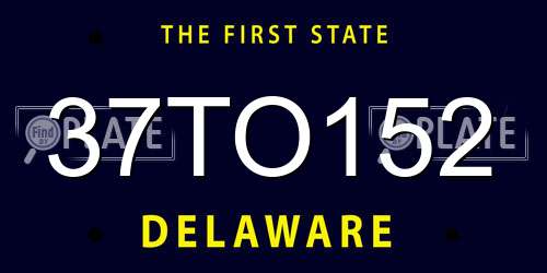 37TO152 Delaware License Plate