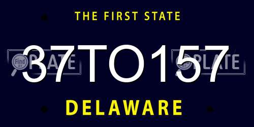 37TO157 Delaware License Plate