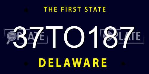 37TO187 Delaware License Plate