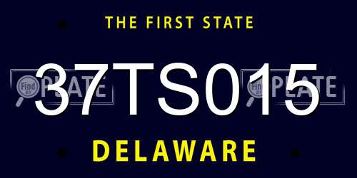 37TS015 Delaware License Plate