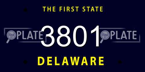 3801 Delaware License Plate