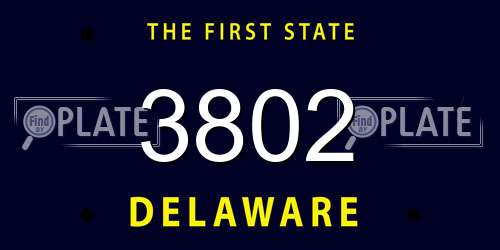 3802 Delaware License Plate