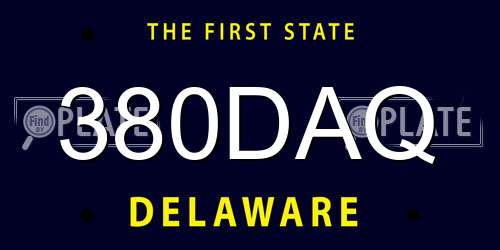 380DAQ Delaware License Plate