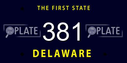 381 Delaware License Plate