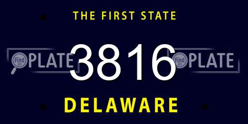 3816 Delaware License Plate