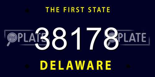 38178 Delaware License Plate