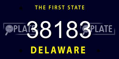 38183 Delaware License Plate