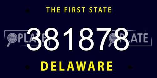 381878 Delaware License Plate