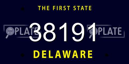 38191 Delaware License Plate