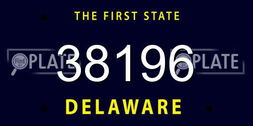 38196 Delaware License Plate