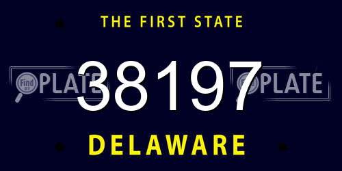 38197 Delaware License Plate