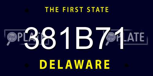 381B71 Delaware License Plate