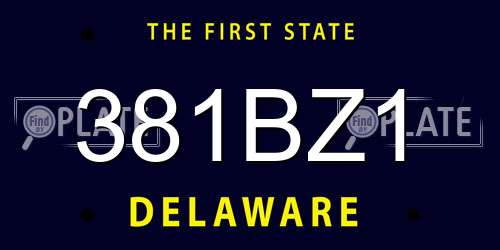 381BZ1 Delaware License Plate