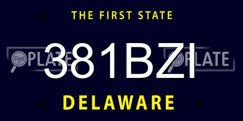 381BZI Delaware License Plate