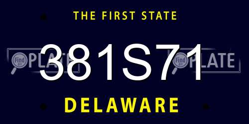 381S71 Delaware License Plate