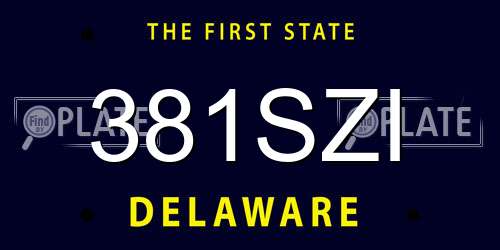 381SZI Delaware License Plate