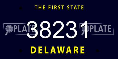 38231 Delaware License Plate