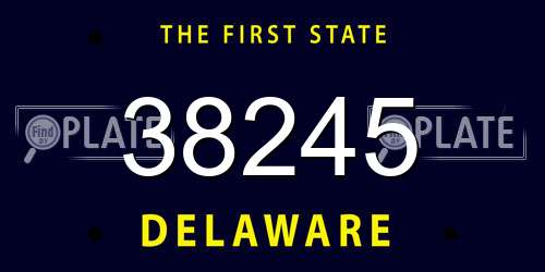 38245 Delaware License Plate