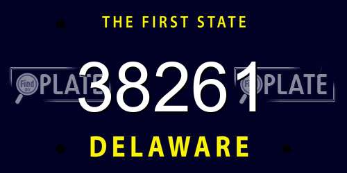 38261 Delaware License Plate