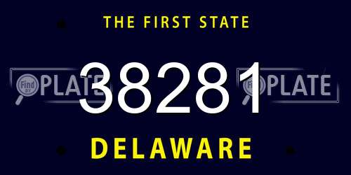 38281 Delaware License Plate