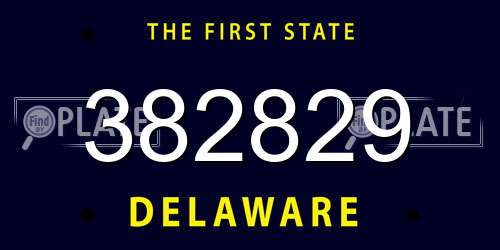 382829 Delaware License Plate