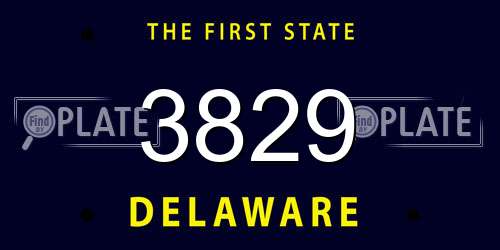 3829 Delaware License Plate