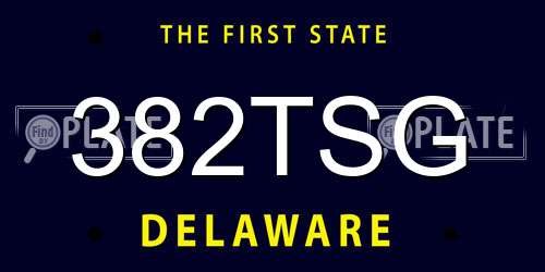 382TSG Delaware License Plate