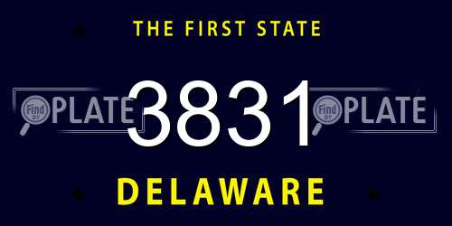 3831 Delaware License Plate