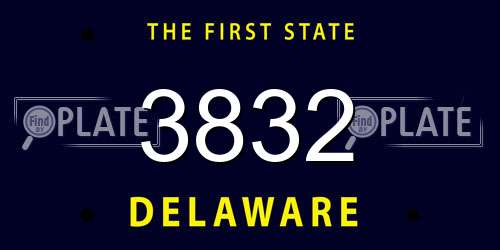 3832 Delaware License Plate