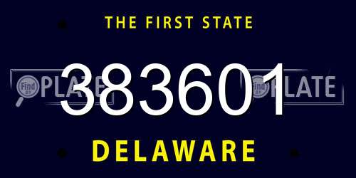 383601 Delaware License Plate